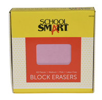 School Smart Block Erasers, Medium, Pink, Pack of 60 Item Number 000786