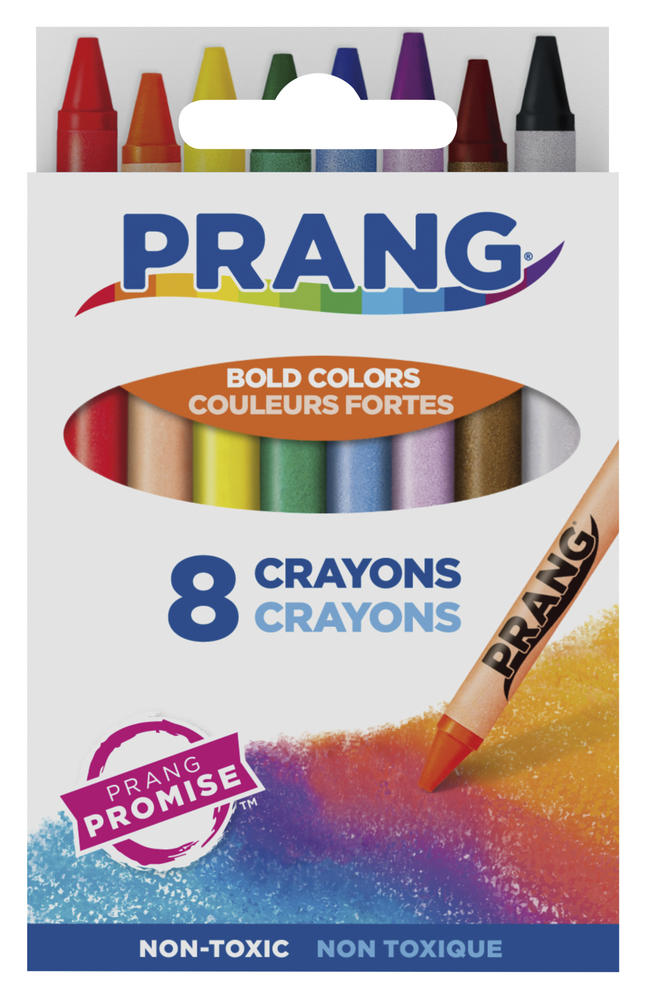 Prang Molded Crayon Set in Tuck Box, Assorted Color, Set of 8