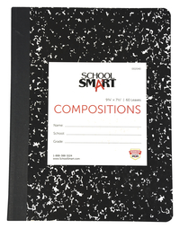 School Smart Hard Cover Ruled Composition Book, 60 Sheets, 9-3/4 x 7-1/2 Inches Item Number 002040
