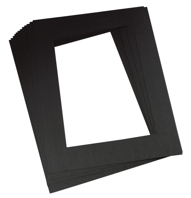 Pacon Pre Cut Mat Frames 12 X 18 Inches Black Pack Of 12