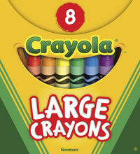 Crayola Large Crayons in Tuck Box, Assorted Colors, Set of 8 Item Number 007542