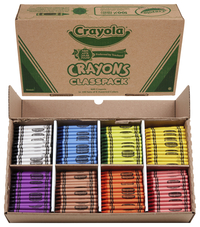 Crayola Standard Crayon Classroom Pack, 8 Assorted Colors, Set of 800 Item Number 008715