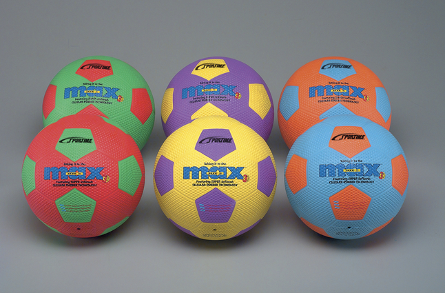 Assorted Colors Set of 6 MAC-T PE07922E Sup-R-Safe Soccer Balls 
