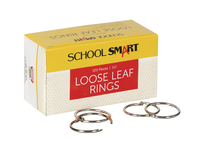 School Smart Loose Leaf Rings, 1-1/2 Inches, Nickel Plated Steel, Pack of 100 Item Number 036978