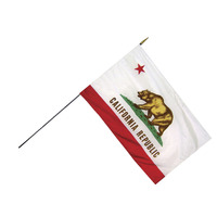 Annin California State Flag with Fringe On 3/8 X 36 in Staff, 16 X 24 in, Item Number 038607