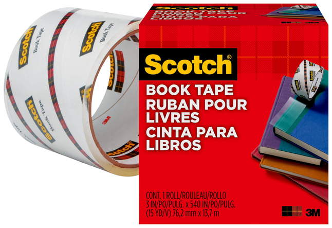 3 Inch Core Scotch 845 Book Tape 2 Inches x 15 Yards Crystal Clear 