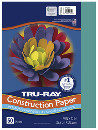 Tru-Ray Sulphite Construction Paper, 9 x 12 Inches, Turquoise, 50 Sheets Item Number 053979