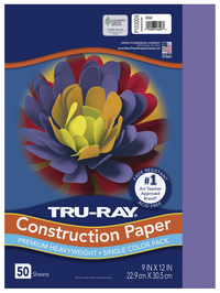 Tru-Ray Sulphite Construction Paper, 9 x 12 Inches, Violet, 50 Sheets Item Number 053988