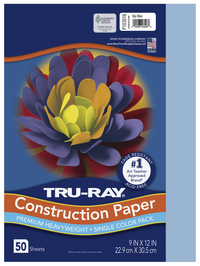 Tru-Ray Sulphite Construction Paper, 9 x 12 Inches, Sky Blue, 50 Sheets Item Number 054009