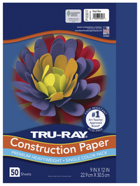 Tru-Ray Sulphite Construction Paper, 9 x 12 Inches, Royal Blue, 50 Sheets Item Number 054012