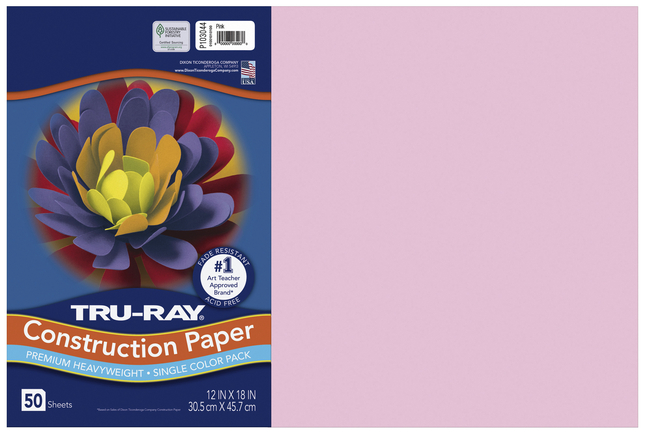 Image for Tru-Ray Sulphite Construction Paper, 12 x 18 Inches, Pink, 50 Sheets from School Specialty
