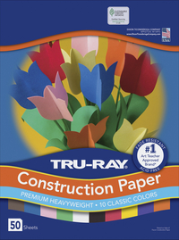 Tru-Ray Sulphite Construction Paper, 12 x 18 Inches, Assorted Standard Color, Pack of 50 Item Number 054156
