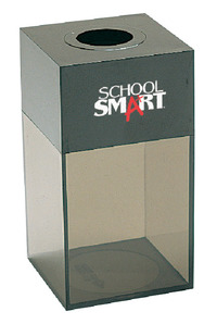 School Smart Magnetic Paper Clip Dispenser, 1-5/8 in L X 1-5/8 in W X 2-3/4 in H, Smoke Base, Black Top Item Number 060867