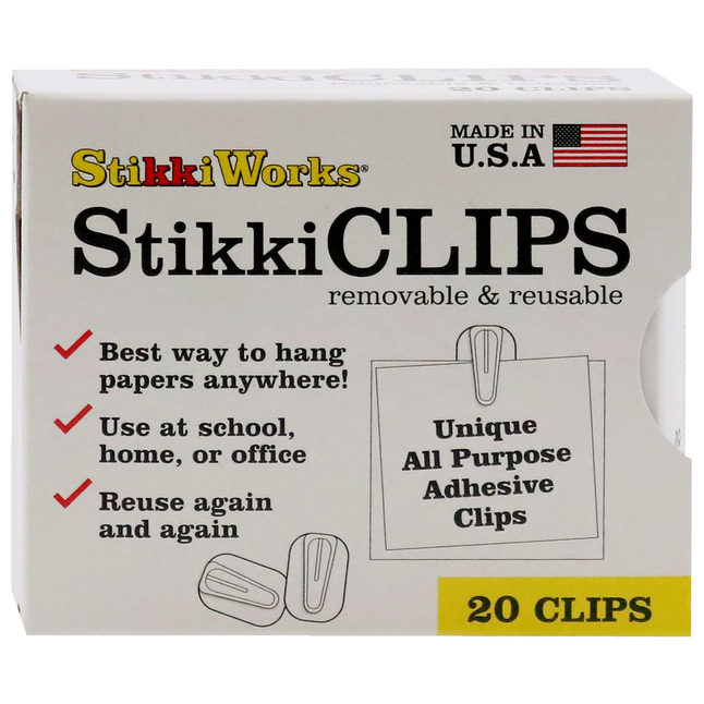 Stikki Clips White 20 Per Pack 