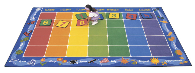 Carpets For Kids Calendar Rug, 8 Feet 4 Inches x 13 Feet 4 Inches, Rectangle, Item Number 066923