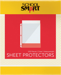 School Smart Poly Sheet Protectors, Top Loading, 8-1/2 x 11 Inches, Clear, Pack of 100 Item Number 067506