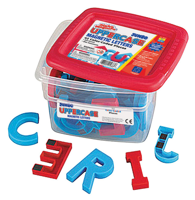Educational Insights Jumbo Uppercase Alphamagnets, Red and Blue, 42 Pieces, Item Number 070622