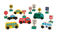 Melissa & Doug Wooden Vehicles and Traffic Signs, Set of 15 Item Number 076536