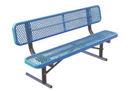 UltraSite UltraCoat Thermoplastic Bench with Back, Diamond Pattern, 72 x 22-1/4 x 3 Inches, Item Number 078911