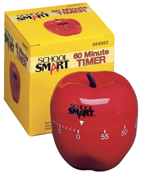School Smart Apple Shaped Timer with Bell, 3 Inch Diameter, 60 Minutes, Item Number 084083