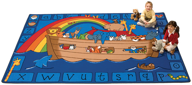 Carpets For Kids Value PLUS Alphabet Noah, 8 x 12 Feet, Rectangle, Item Number 084724