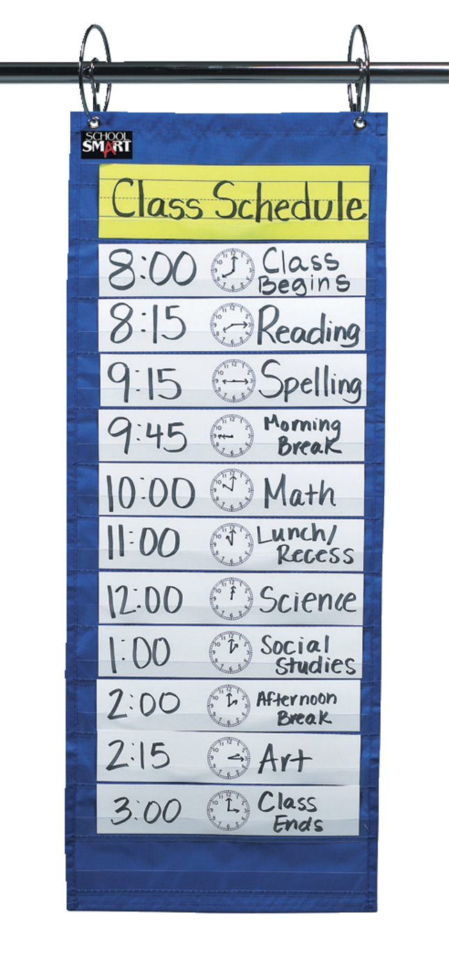 School Smart Pocket Chart for Classroom, 12-1/2 x 33 Inches, 14 Pockets, Blue, Item Number 085089