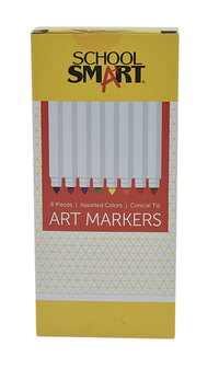 School Smart Art Markers, Conical Tip, Assorted Colors, Pack of 8 Item Number 085117