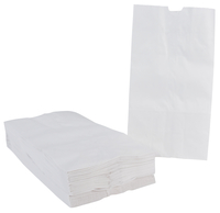 School Smart Paper Bag, Flat Bottom, 6 x 11 Inches, White, Pack of 100, Item Number 085622
