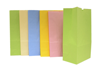 School Smart Flat Bottom Paper Bag, 6 x 11 Inches, Assorted Pastel Color, Pack of 28, Item Number 085624
