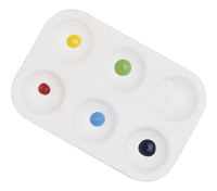 School Smart Paint Tray with 6 Wells, 3-1/2 x 5-1/4 Inches, White, Pack of 12 Item Number 085855