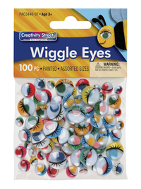 Creativity Street Flat Back Wiggle Eye with Painted Lids and Lashes, Assorted Color, Set of 100, Item Number 085866