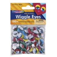 Creativity Street Peel and Stick Wiggle Eye with Painted Lids and Lashes, Set of 100, Item Number 085877