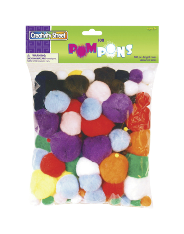 Site line forpligtelse ankel Creativity Street Pom Pons, Assorted Sizes and Colors, Pack of 100