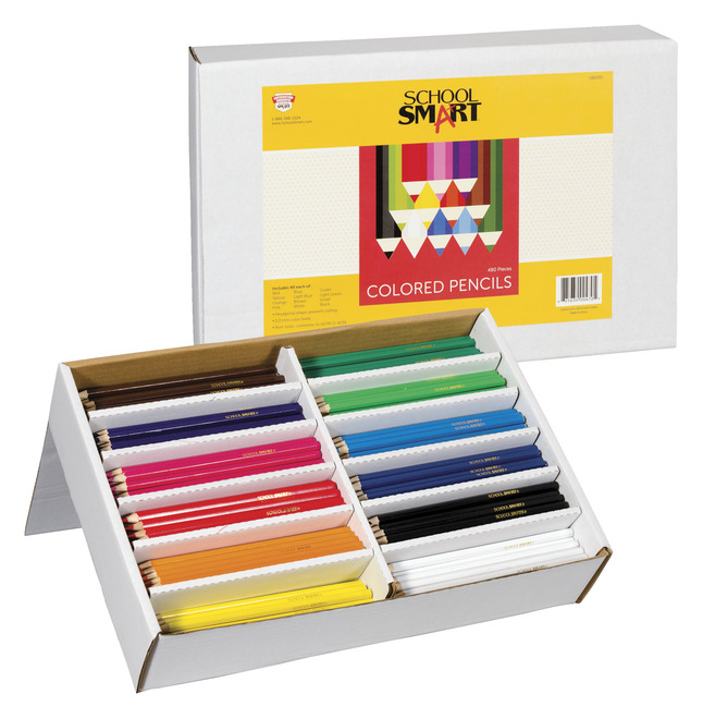 Pack of 24 7 in School Smart Colored Pencil Assorted Colors 