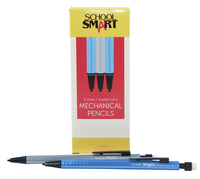 School Smart Mechanical Pencils with Erasers, 0.7 mm Tip, No 2 Lead, Assorted Colors, Pack of 12 Item Number 086330