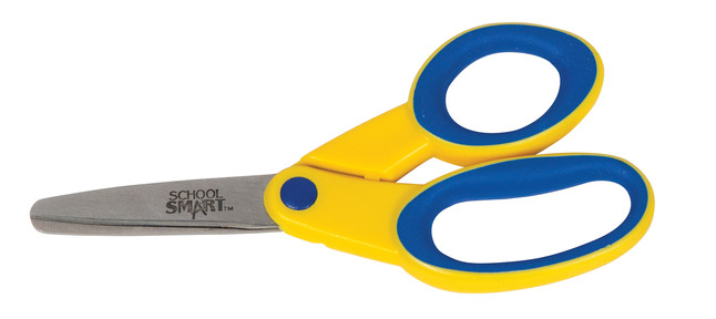 School Smart Lefty Kids Scissor, Blunt Tip, 5 Inches, Yellow/Blue, Item Number 086334