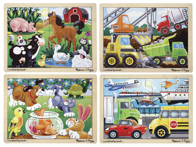 melissa and doug puzzle set with rack
