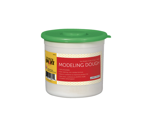 School Smart Non-Toxic Modeling Dough, 3-1/2 Pound Tub, Green, Item Number 088678