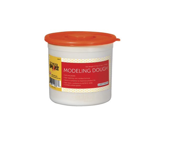School Smart Modeling Dough, 3.3 lb Tub, Orange, Item Number 088679