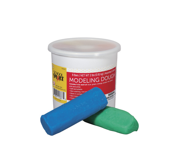 School Smart Non-Toxic Modeling Dough Set, 2 lb Tub, Assorted Color, Set of 8, Item Number 088683