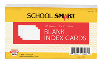 School Smart Blank Plain Index Card, 3 x 5 Inches, White, Pack of 100 Item Number 088708