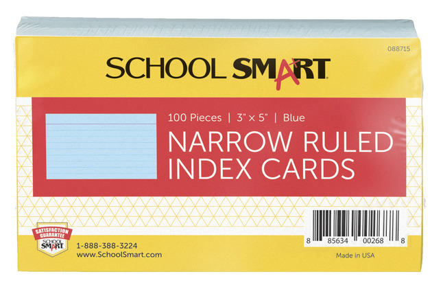 3X5 Ruled Index Cards, Item Number 088715