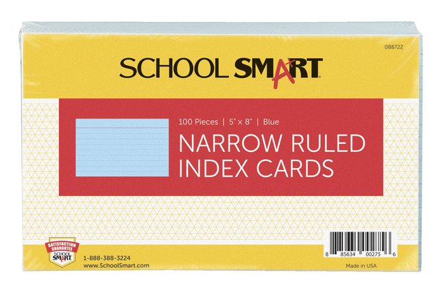 5x8 Ruled Index Cards, Item Number 088722