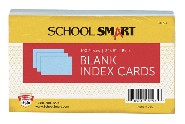 3x5 Blank Index Cards, Item Number 088724