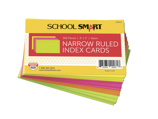 3X5 Ruled Index Cards, Item Number 088849