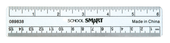 T6 Blank 6in Plastic Ruler Scale Measure Flexible School Office Stationery 