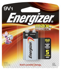 Energizer Max Alkaline Premium Battery, 9 V, Item Number 090172