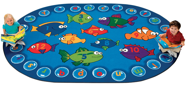 Carpets for Kids Fishing for Literacy Carpet, 6 x 9 Feet, Oval, Item Number 1512761