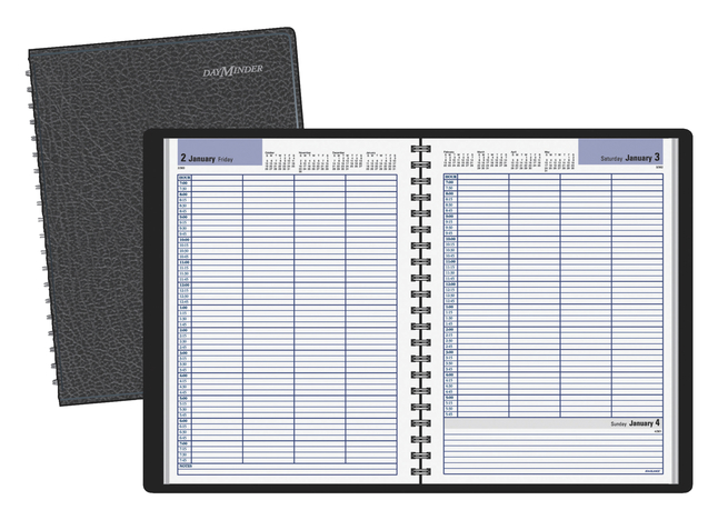 At-A-Glance G560 DayMinder Four-Person Group Daily Appointment Book, 7-7/8 x 11 Inches, Black, Item Number 1053155