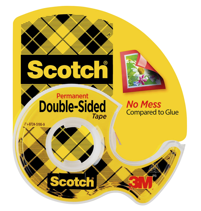 Scotch Double Sided Tape with Dispenser, 1/2 x 450 Inches, Clear, Quantity of 8, Item Number 2092023